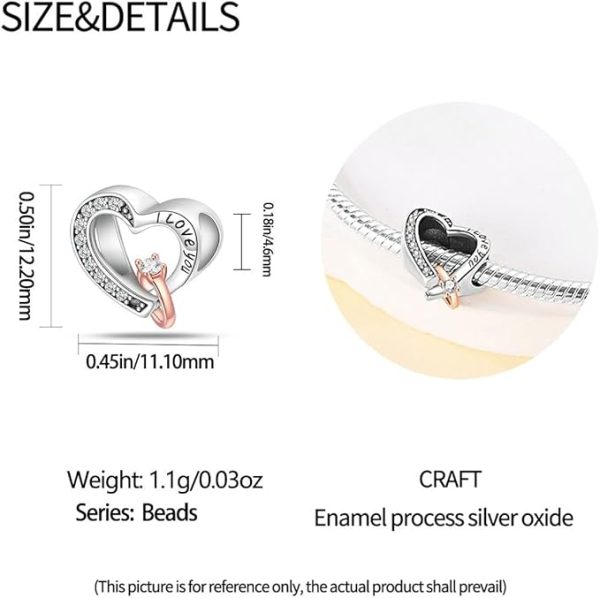 Heart Diamond Ring Beads Charm Pandora Compatible - Heart Diamond Ring Beads - Image 4