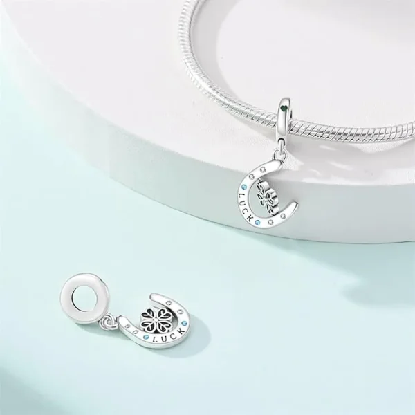Green Clover Luck Pendant Charm Pandora Compatible - Green Clover Luck Pendant - Image 4
