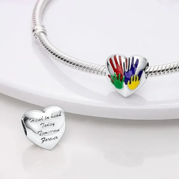 Hand Love Beads Heart Shaped Charm Pandora Compatible - Hand Love Beads Heart Shaped - Image 2