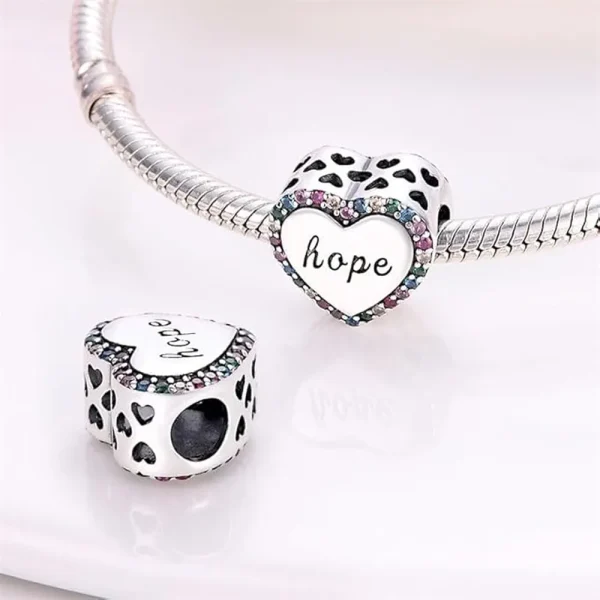 Hope Heart Charm Pandora Compatible - Hope Heart - Image 2