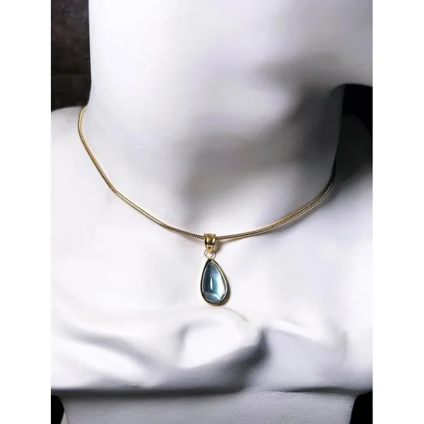 Blue Stone Necklace 18k Gold Plated - Image 2