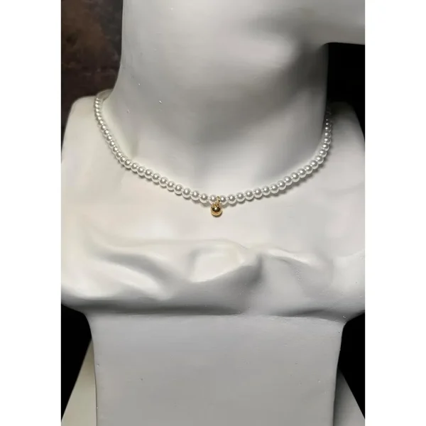 Pearls Necklace With 18k Gold Plated ball - Image 2