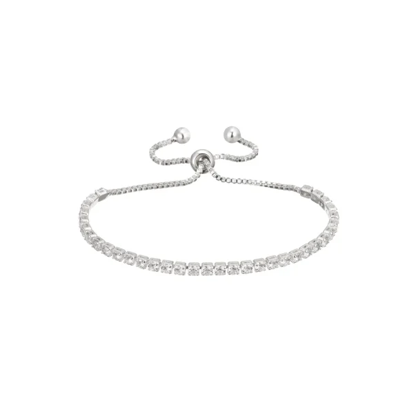 Tennis Bracelet Crystal Slider Bracelet Adjustable Sparkle Diamond Cubic Zirconia Bracelet