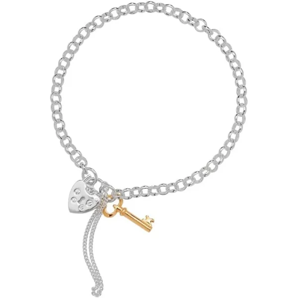 Sterling Silver and Gold Charm Bracelet