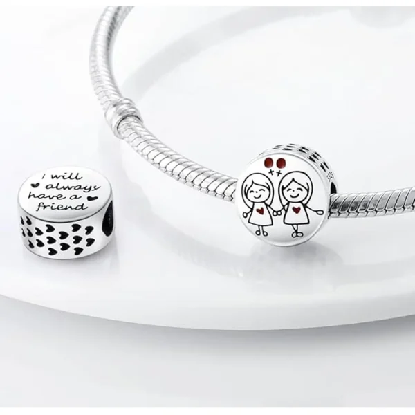 Friendship Charm Pandora Compatible - Friendship - Image 2