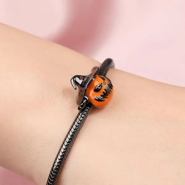 Funny Pumpkin Charm Pandora Compatible - Funny Pumpkin Halloween - Image 2
