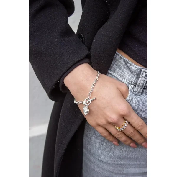 Sterling Silver Heart Charm Bracelet - Image 4