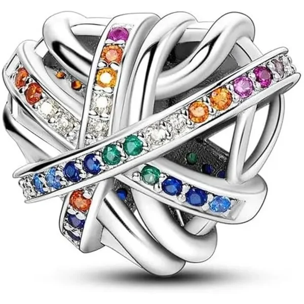 Shining Hollowed Heart Charm Pandora Compatible - Shining Hollowed Heart