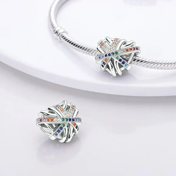Shining Hollowed Heart Charm Pandora Compatible - Shining Hollowed Heart - Image 2