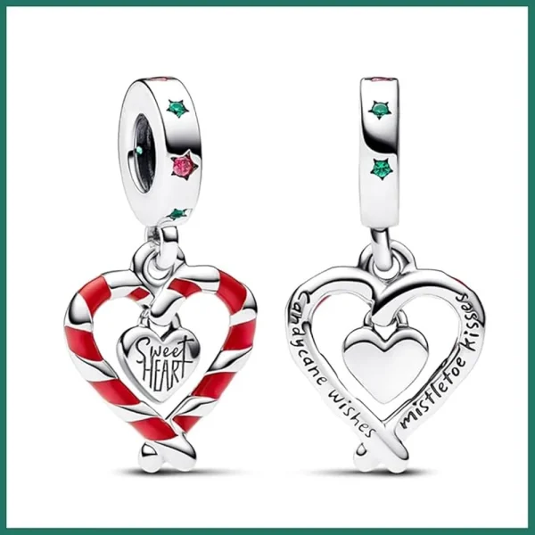 Sweetheart Candy Cane Wishes Charm Pandora Compatible - Sweetheart Candy Cane Wishes - Image 3