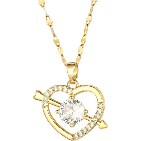 Lorram Jewellery 18K Gold Plated Stainless Steel Hearts Necklace