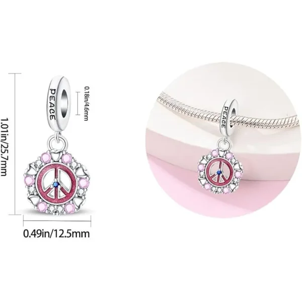 World Peace Charm Charm Pandora Compatible - World Peace Charm - Image 4