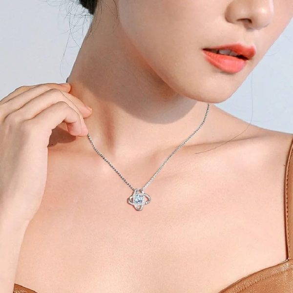 Lorram - Elegant S925 cross chain with open knot diamond pendant in S925 - Image 2