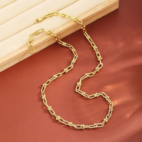 Lorram - Elegant Gold Chain Hip-Hop Simple Style Link Necklace - Image 3