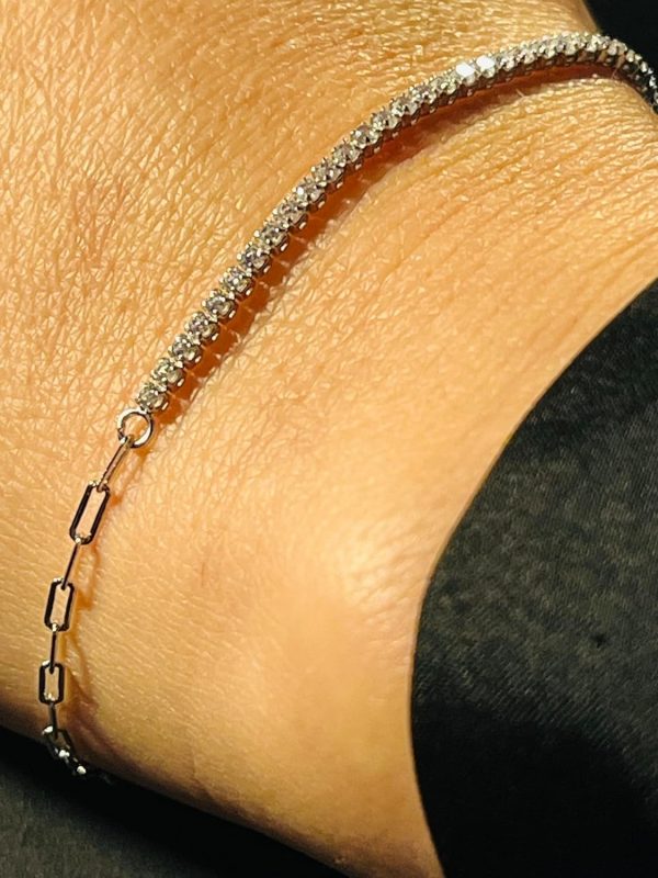 Lorram - Elegant 925 Sterling Silver Bracelet Geometric Solid Color Silver - Image 3