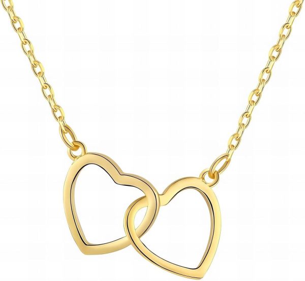 Lorram - Two Hearts 18K Gold Plated Stainless Steel Necklace