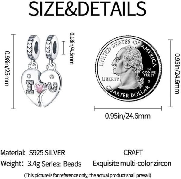 Lorram Heart - Shaped Love Two-Piece Pendant 925 Sterling Silver - Image 3