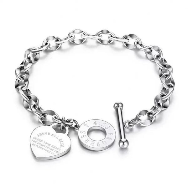 Lorram - Silver Heart Charm Bracelet