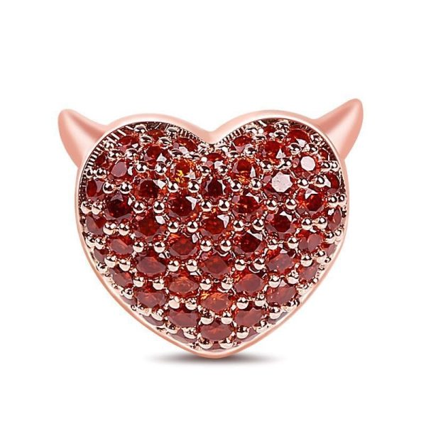 Lorram Jewellery Red Heart Cat Pendant with Zircon