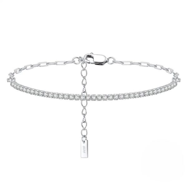 Lorram - Elegant 925 Sterling Silver Bracelet Geometric Solid Color Silver