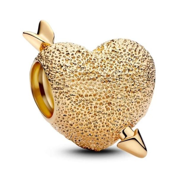 Lorram Jewellery Gold Heart with Arrow Pendant