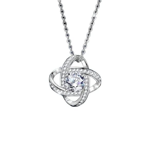 Lorram - Elegant S925 cross chain with open knot diamond pendant in S925 - Image 3