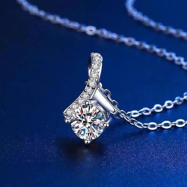 Generic LORRAM - Sophisticated Sterling Silver Pendant Elegance 18K Gold Plated Moissanite - Image 4