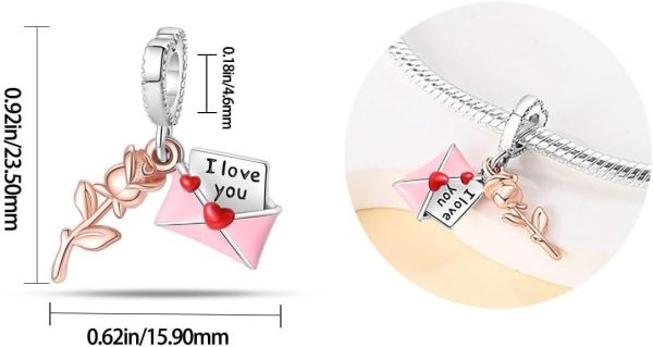 Lorram - Love Letter Two-Piece Pendant with Rose Charm - Image 4