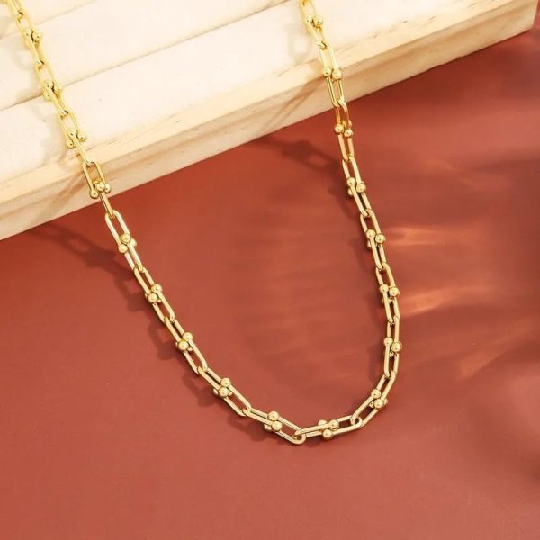 Lorram - Elegant Gold Chain Hip-Hop Simple Style Link Necklace - Image 2