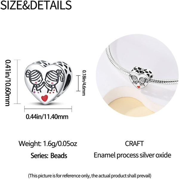 Lorram Sweetheart Sisters - Sister Beads Pendant Pandora compatibile - Image 3