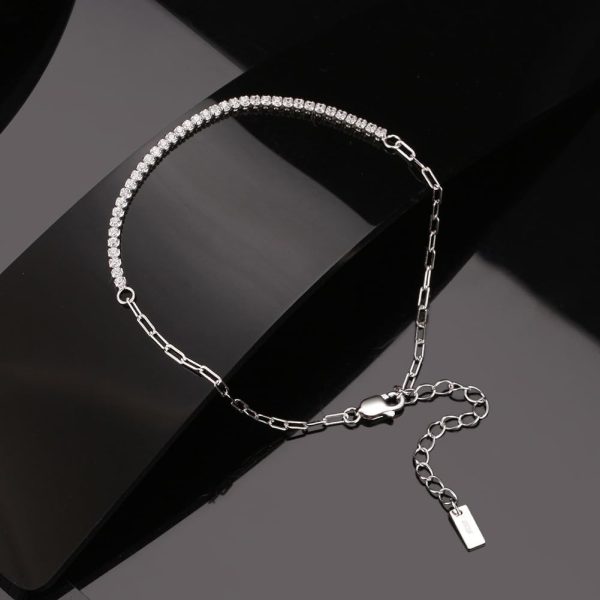 Lorram - Elegant 925 Sterling Silver Bracelet Geometric Solid Color Silver - Image 2
